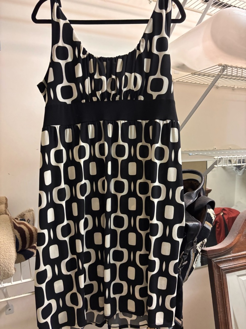 Blu Sage Black and White Geometric Mini Dress